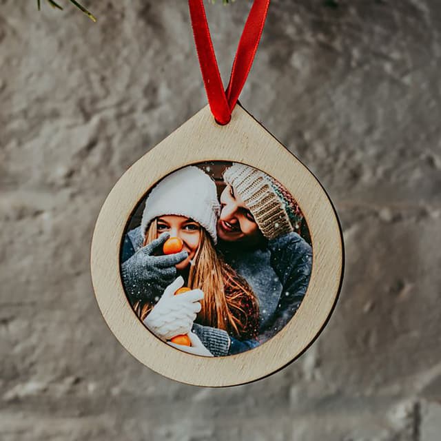 Julpynt i trä - rund